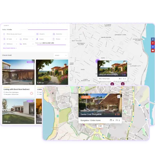 WpRentals Half Map Template – Listings with Interactive Maps