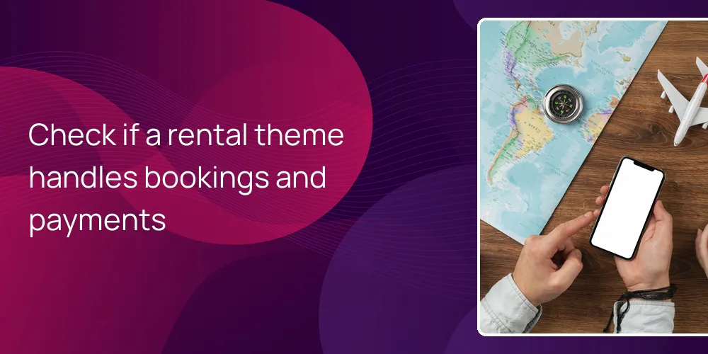Check if a rental theme handles bookings and payments