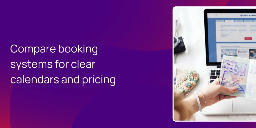 Compare booking systems for clear calendars and pricing